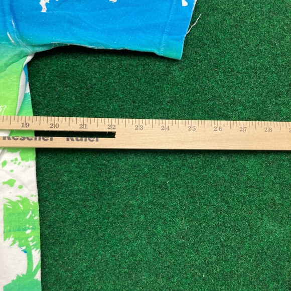 Vintage Typhoon Lagoon Shirt Mens M Blue Green All Over Print Single Stitch 90s - Picture 9 of 11